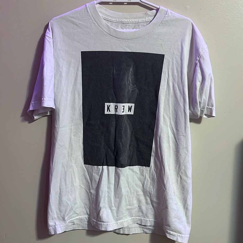 Black and White Short Sleeve Tee with Graphic Design